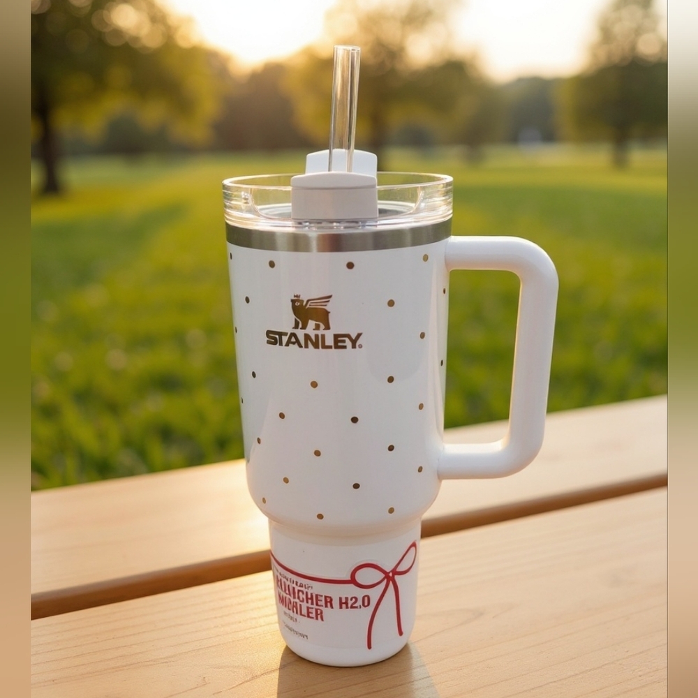 STANLEY Target Christmas Drop 40oz Tumbler-Frost Polka Dot NEW